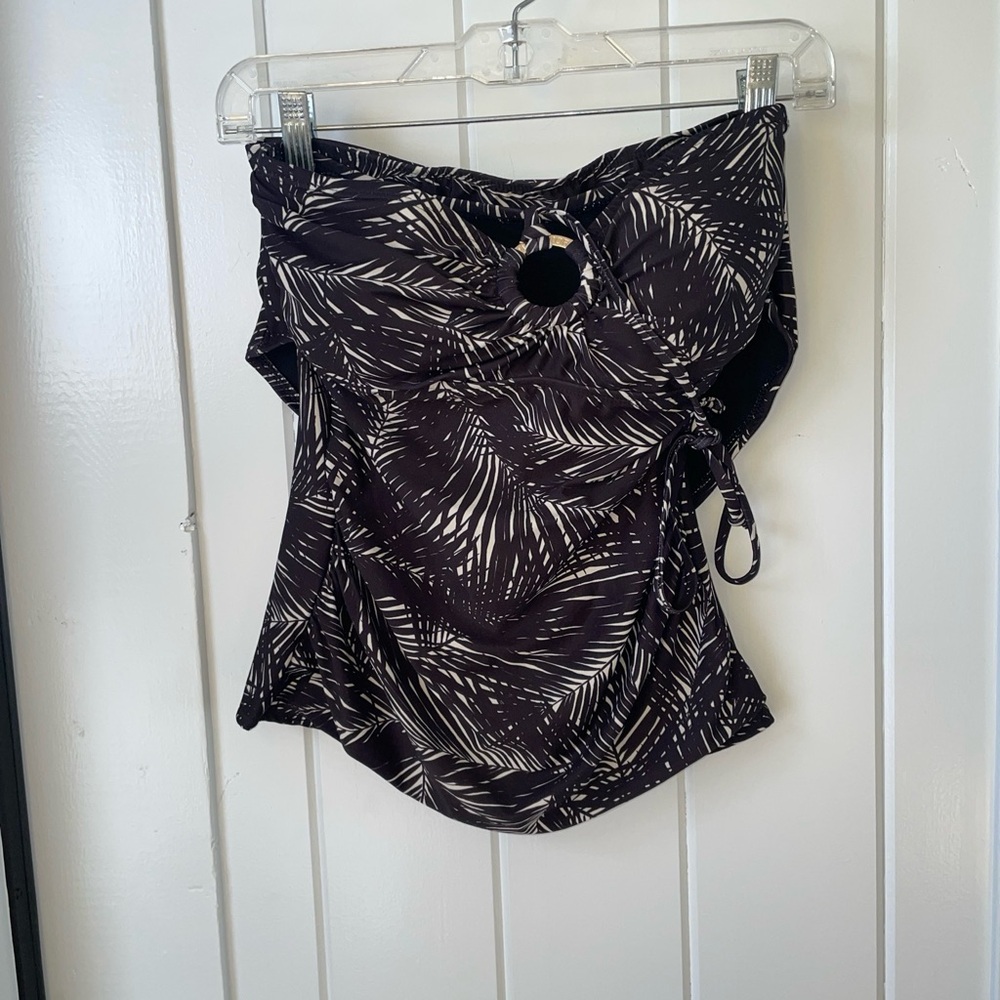 Tankini Michael Kors XSmall Black Leaf Pattern